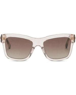 Kurt Geiger Tortoiseshell-Effect Rectangle-Frame Sunglasses - Natural