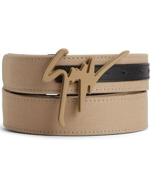 Giuseppe Zanotti Giuseppe Logo-Lettering Belt - Natural