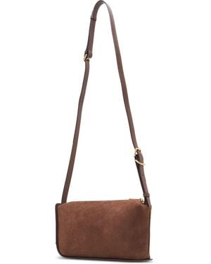 Joy Gryson Crescent Suede Zip-Fastening Shoulder Bag - Brown