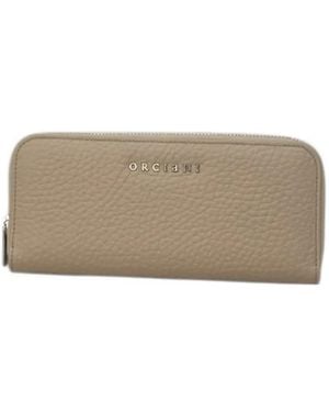 Orciani Zip-Arond Leather Wallet - Gray