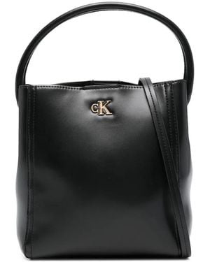Calvin Klein Logo Bucket Tote Bag - Black