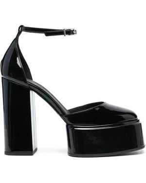3Juin 115Mm Platform Leather Court Shoes - Black