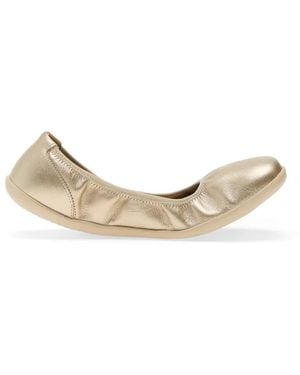 Groundies Metallic-Effect Elasticated Ballet Flats - Natural