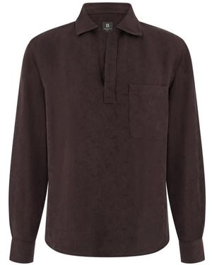 BOGGI Regular Fit Linen Blend Shirt - Brown
