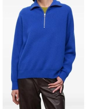 STAUD Hudson Quarter-Zip Sweater - Blue