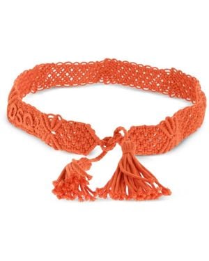 DSquared² Macramé Tassel Belt - Red