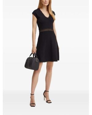 Morgan Robe Courte À Col V - Black