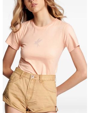 One Teaspoon Round-neck logo-print T-shirt - Natur