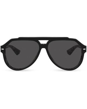 Dolce & Gabbana Lusso Sartoriale パイロット サングラス - ブラック