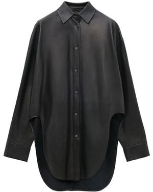Loewe Hemd Aus Leder - Grau