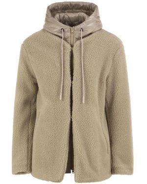 Herno Hooded Teddy-Effect Jacket - Natural