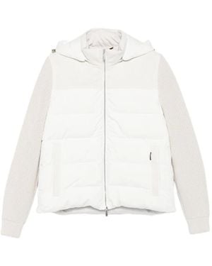 Moorer Gesteppte Jacke mit gestrickten Ärmeln - Weiß