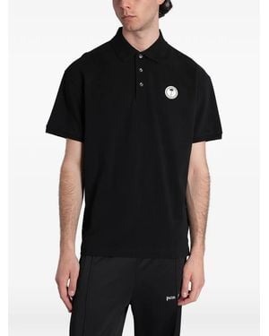 Palm Angels Logo-Patch Polo Shirt - Black