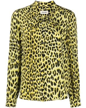 Zadig & Voltaire Taos Leopard-Print Silk Shirt - Green