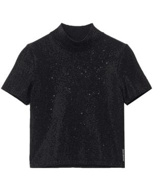 Alexander Wang Crystal-Embellished Hotfix Top - Blue