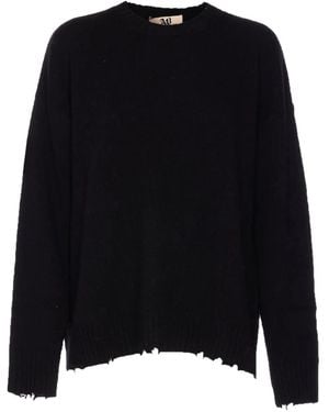 Aniye By Wool Raw-Edge Jumper - Black