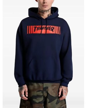 Thrasher Bar Logo-Print Hoodie - Blue