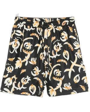Nanushka Floral-Print Shorts - Black
