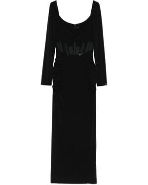 Nissa Long-Sleeve Midi Dress - Black