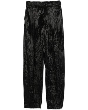 Mugler Moiré Velvet Trousers - Black