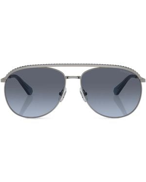 Swarovski Occhiali Da Sole Con Montatura Stile Pilota - Blu