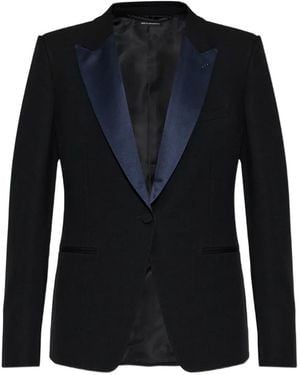 Tom Ford Peak-Lapel Wool Blazer - Blue
