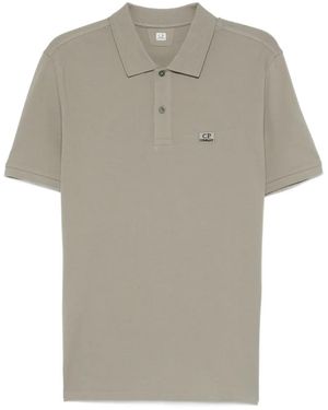 C.P. Company Poloshirt mit Logo-Schild - Grau