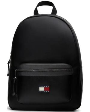 Tommy Hilfiger Logo-Patch Zip-Fastening Backpack - Black