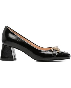 SERGIO MORETTI FIRENZE Horsebit Square-Toe Court Shoes - Black