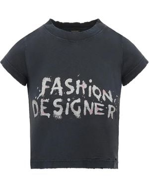 Balenciaga Shrunk Logo-Print T-Shirt - Black