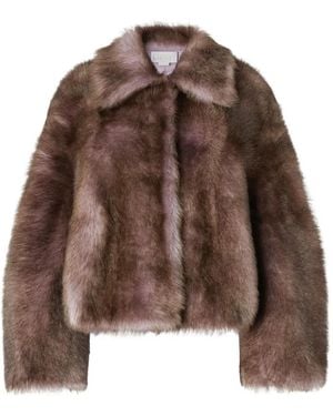 Genny Shearling Cropped Jacket - Brown
