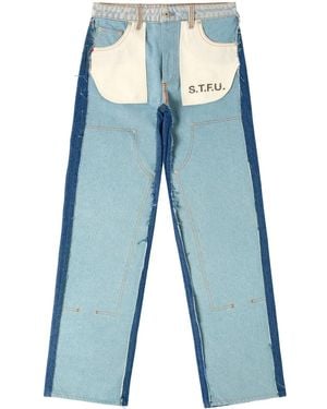 Heron Preston Jeans A Vita Media - Blu