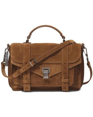 Proenza Schouler Medium Ps1 Suede Crossbody Bag - Brown