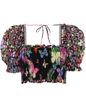 Charo Ruiz Blusa Lirio Con Stampa - Nero