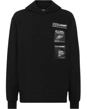 Philipp Plein Scratch Logo-Patch Hoodie - Black