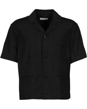 Ernest W. Baker Embroidered Check-Print Shirt - Black
