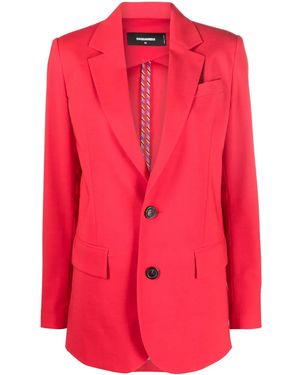 DSquared² Notched-Lapel Single-Breasted Blazer - Pink