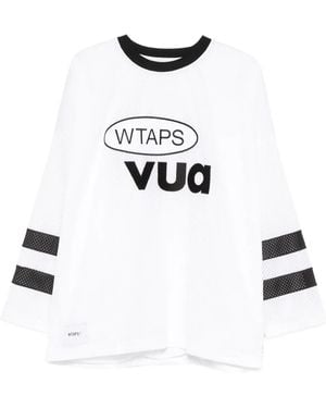 WTAPS T-Shirt Netminder Con Dettaglio A Righe - Bianco