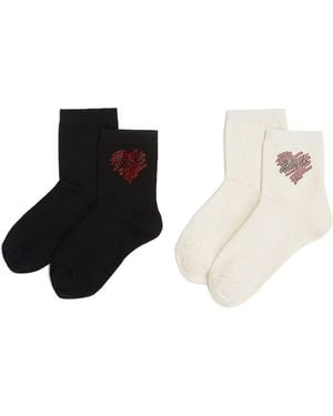 Karl Lagerfeld K/Heart Socks (Pack Of Two) - Black