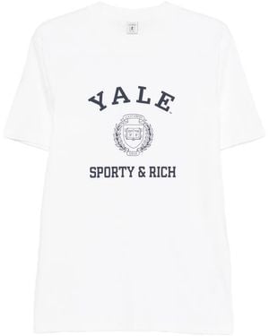 Sporty & Rich Logo-Print T-Shirt - White