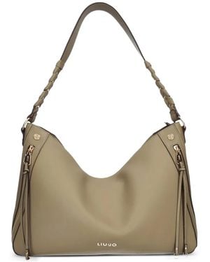 Liu Jo Braided-Handle Shoulder Bag - Grey