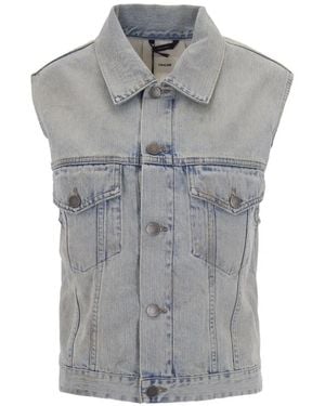 Haikure Raw-Cut Sleeveless Jacket - Gray
