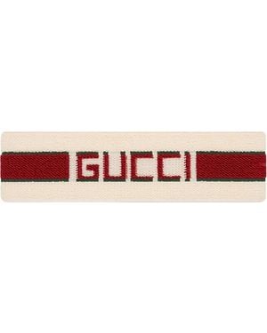 Gucci Elastische Hoofdband Met -strepen - Wit