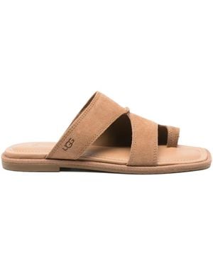 UGG Matira Double-Strap Suede Flat Sandals - Brown