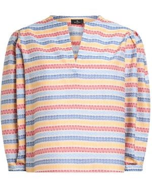 Etro Jacquard Striped Blouse - White