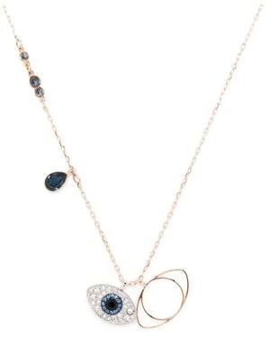 Swarovski Eye Gemstone Pendant Necklace - White