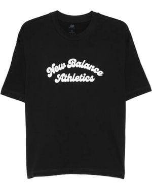 New Balance Script-Logo Cotton Top - Black
