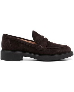 Gianvito Rossi スエード ローファー - ブラック
