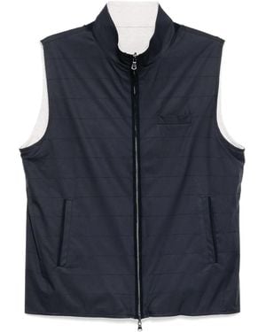 N.Peal Cashmere Reversible Gilet - Blue