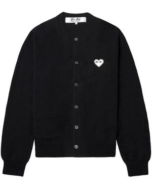 COMME DES GARÇONS PLAY Heart-Appliqué Cardigan - Black